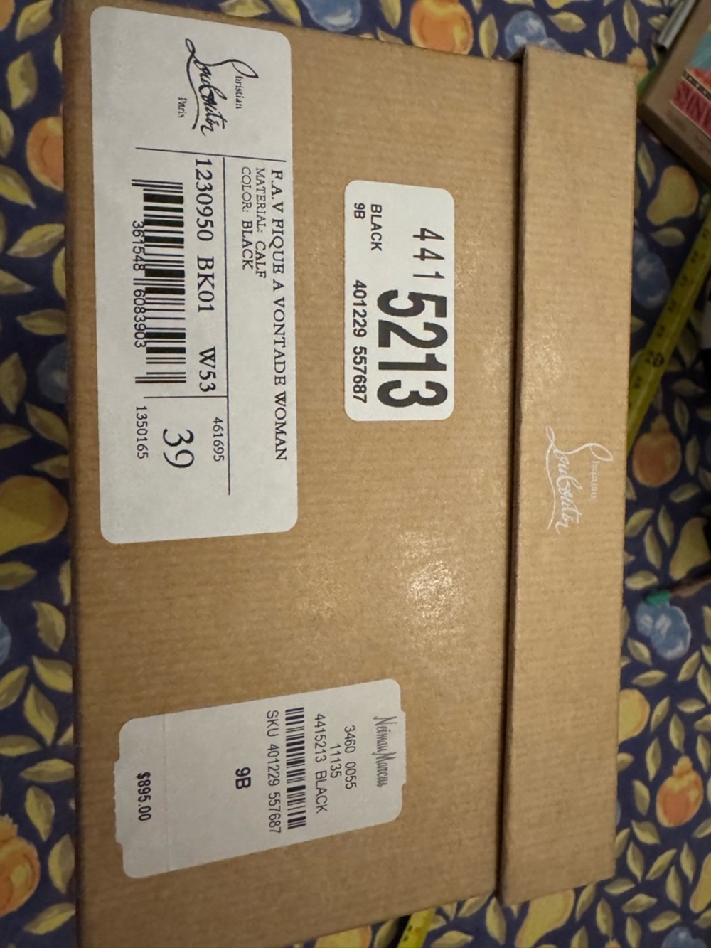 NWT Christian Louboutin Womens Black Leather Spike Slip-On Sneakers 9B - Picture 12 of 12